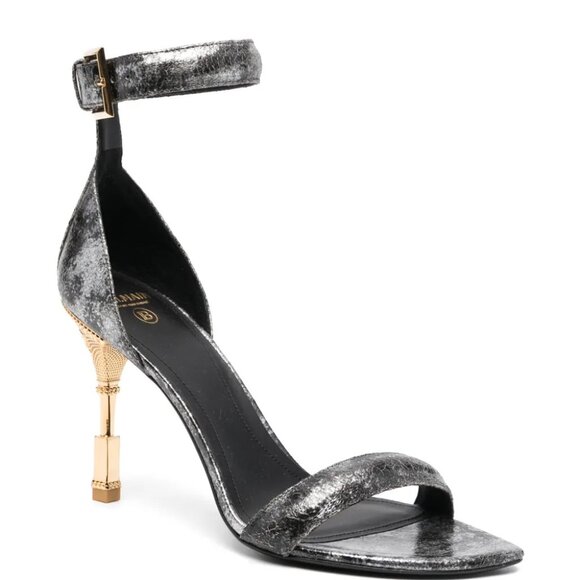 BNWT Balmain metallic-effect leather sandals, size 11 / 41 - Picture 1 of 9